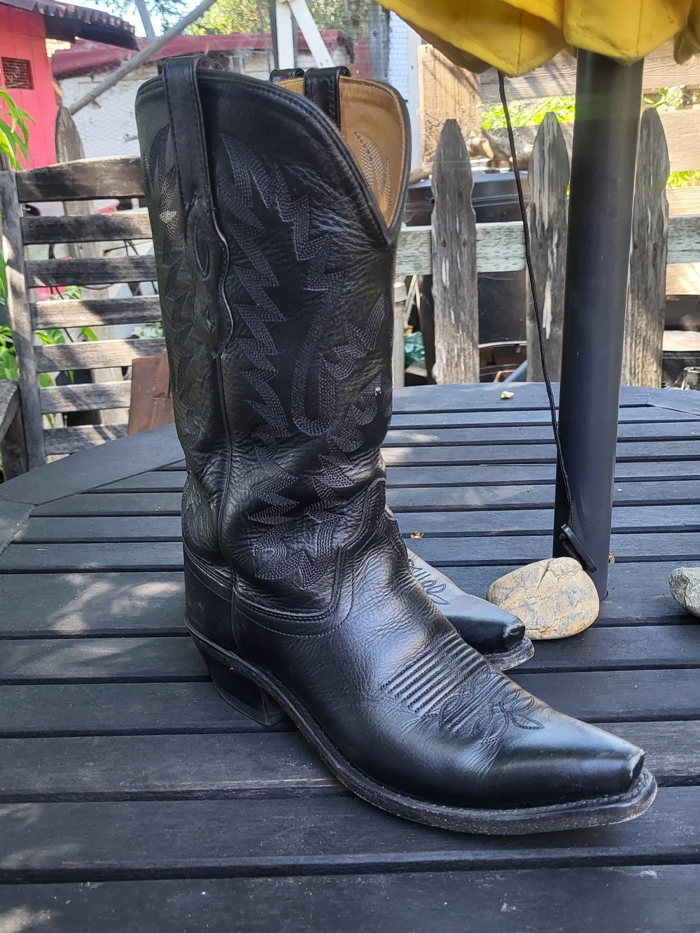 Old West Womens Leather Snip Toe Cowboy Boots, Size 7.5 To 8 - Picture 2 of 14